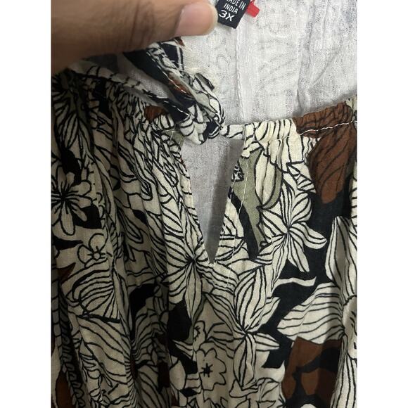 Mlle Gabrielle Floral Smocked Waist Elastic Sleeve Midi Dress Women’s Size 3X - Picture 8 of 11